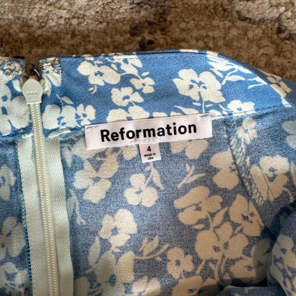 Reformation Blue and Cream Floral Skirt - Picture 2 of 4